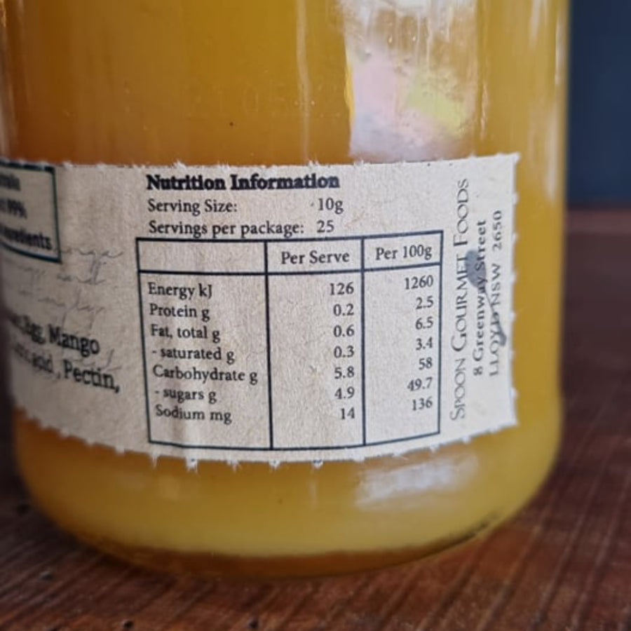 Spoon Mango Butter Product Nutritional Information
